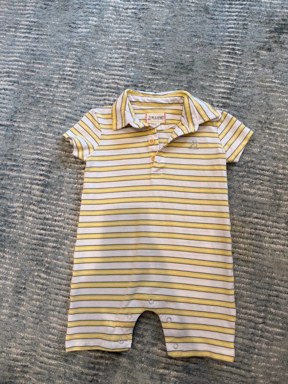 Unisex Yellow Stripe Polo One-Piece Bodysuit